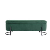 Woven storage Bench with safety hinges, End Bench for Living Room & Bedroom