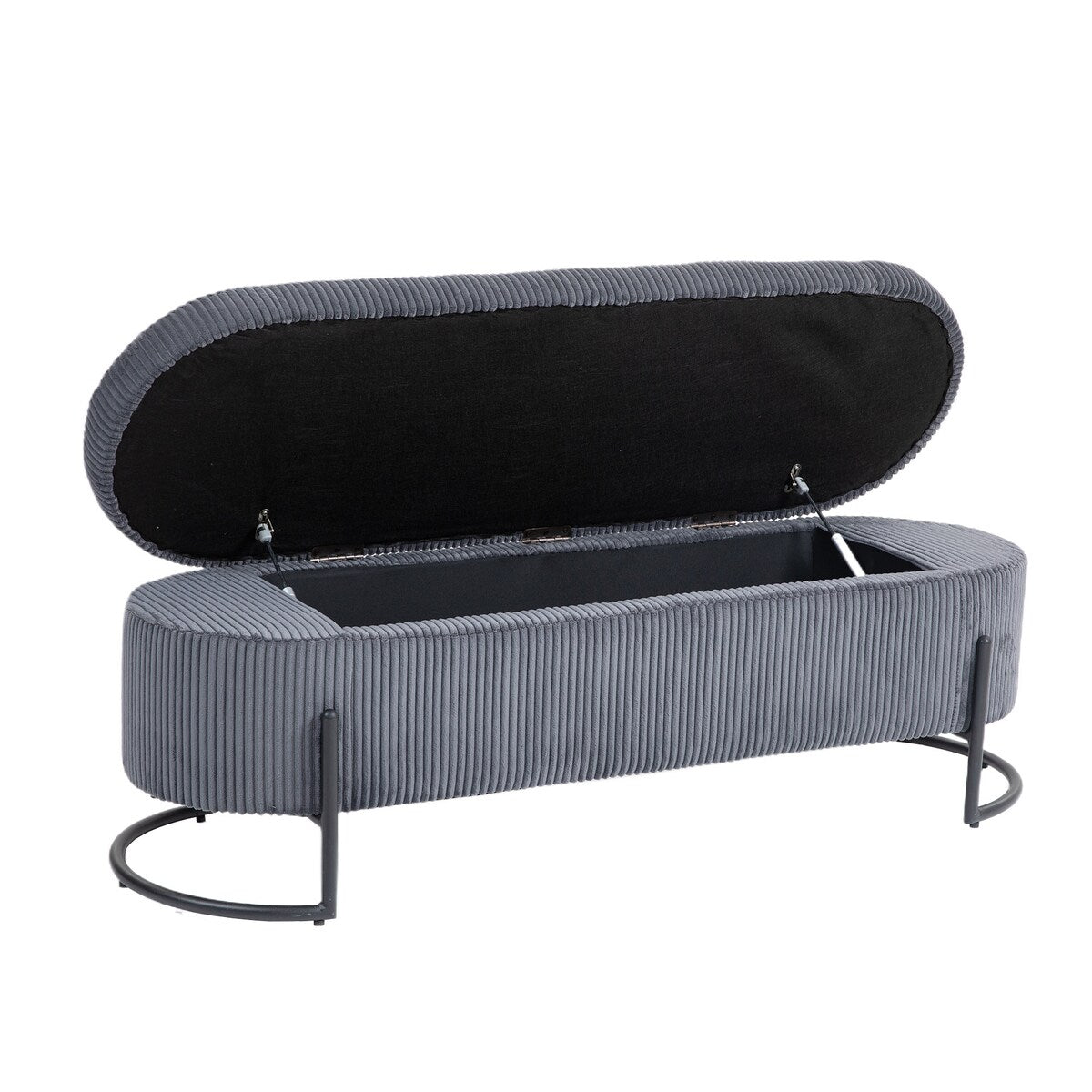 Woven storage Bench with safety hinges, End Bench for Living Room & Bedroom
