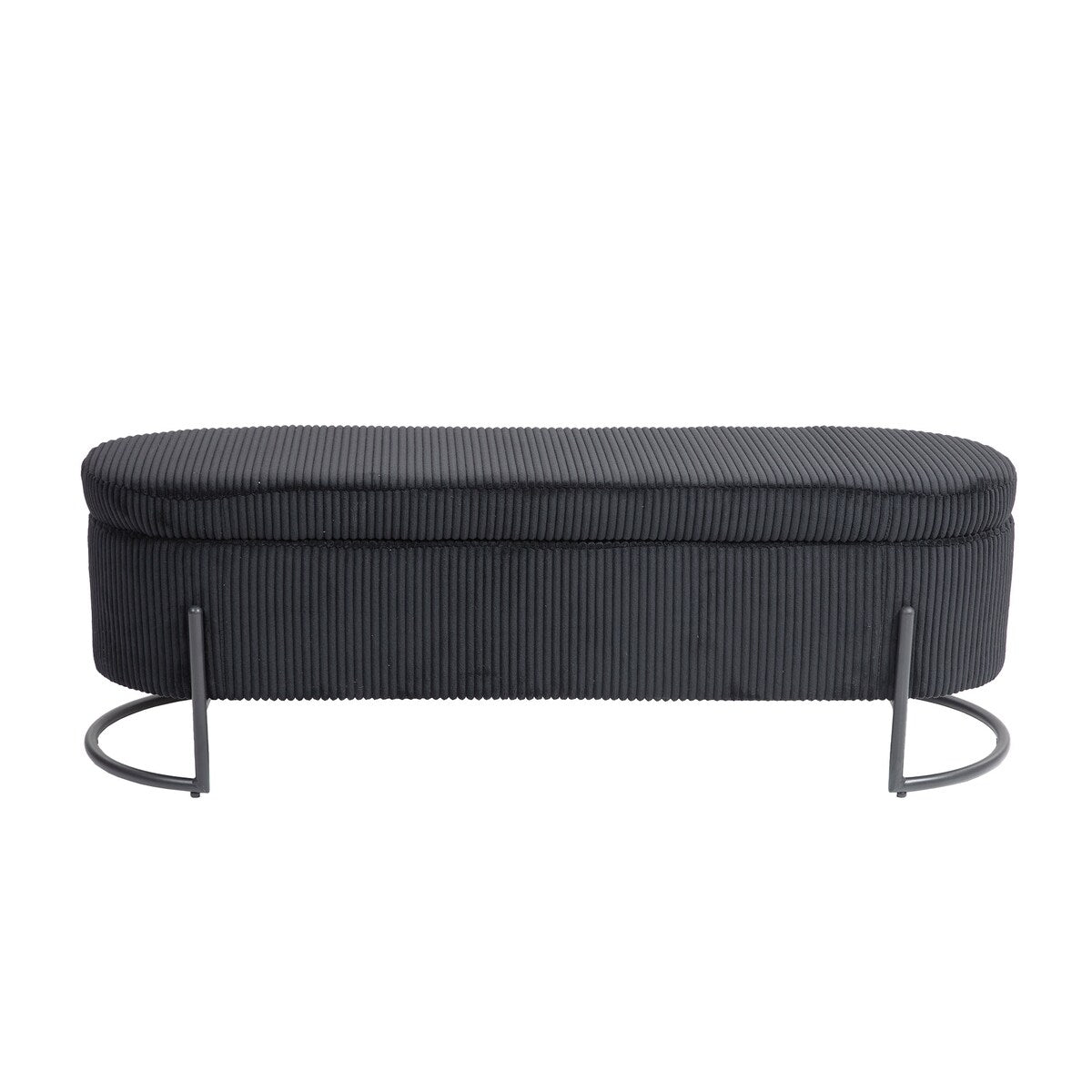 Woven storage Bench with safety hinges, End Bench for Living Room & Bedroom