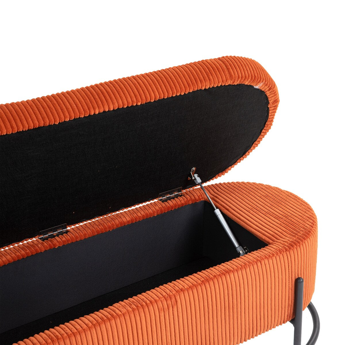 Woven storage Bench with safety hinges, End Bench for Living Room & Bedroom