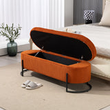 Woven storage Bench with safety hinges, End Bench for Living Room & Bedroom
