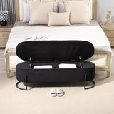Woven storage Bench with safety hinges, End Bench for Living Room & Bedroom