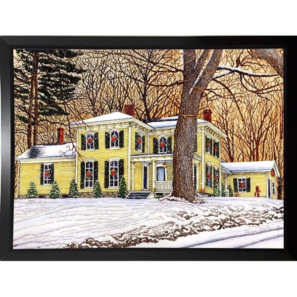 Wreaths In The Window, Hamburg Ny-THEWIN90592 Print 5.25"x7" by Thelma Winter