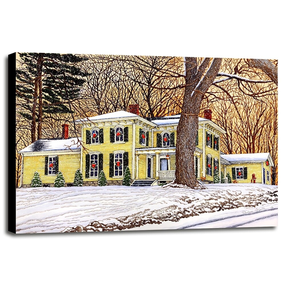 Wreaths In The Window, Hamburg Ny-THEWIN90592 Print 5.25"x7" by Thelma Winter
