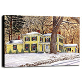 Wreaths In The Window, Hamburg Ny-THEWIN90592 Print 5.25"x7" by Thelma Winter