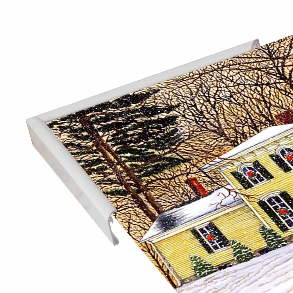 Wreaths In The Window, Hamburg Ny-THEWIN90592 Print 5.25"x7" by Thelma Winter