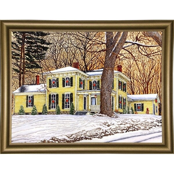 Wreaths In The Window, Hamburg Ny-THEWIN90592 Print 5.25"x7" by Thelma Winter