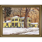 Wreaths In The Window, Hamburg Ny-THEWIN90592 Print 5.25"x7" by Thelma Winter