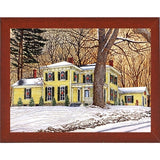 Wreaths In The Window, Hamburg Ny-THEWIN90592 Print 5.25"x7" by Thelma Winter