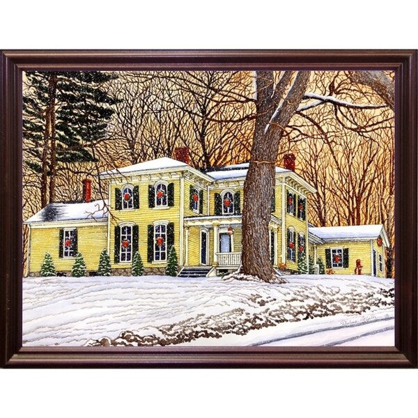 Wreaths In The Window, Hamburg Ny-THEWIN90592 Print 5.25"x7" by Thelma Winter