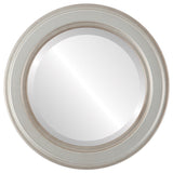 Wright Framed Round Mirror in Silver Shade - Silver/Brown