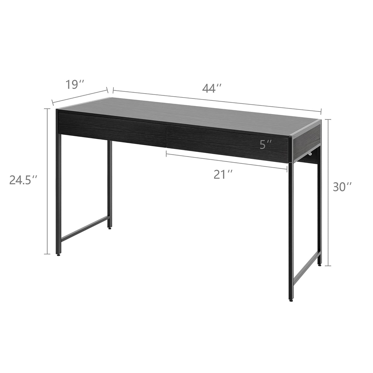 Writing Desk with 2 Drawers Computer Wooden Desk Spacious Workstation
