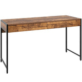 Writing Desk with 2 Drawers Computer Wooden Desk Spacious Workstation