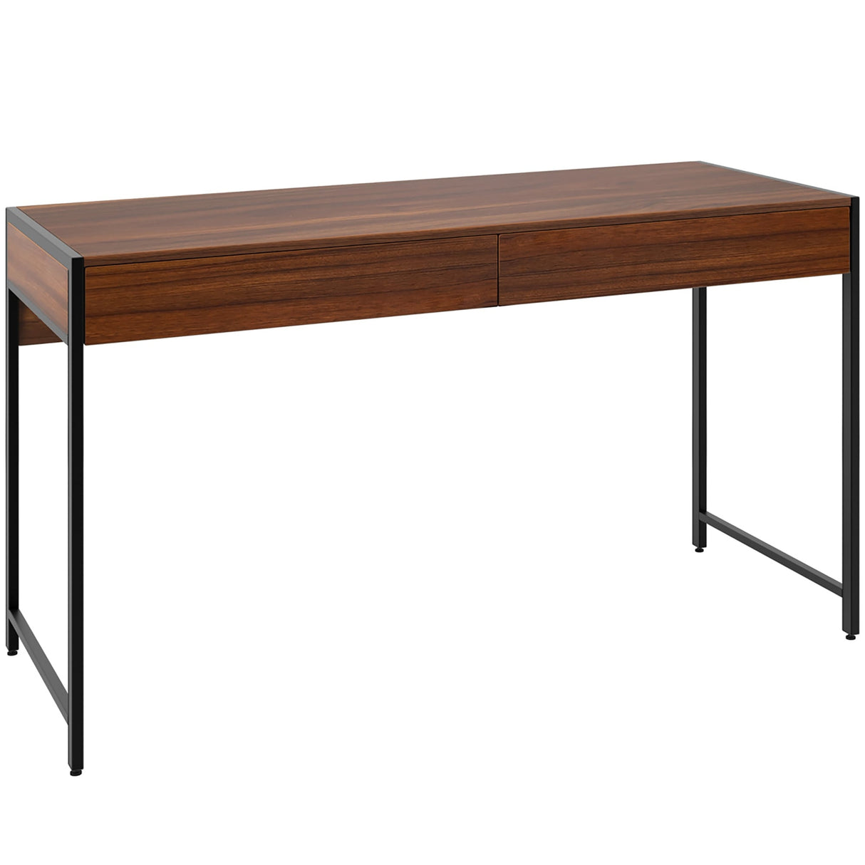 Writing Desk with 2 Drawers Computer Wooden Desk Spacious Workstation