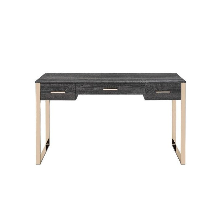 Writing Desk, Champagne Gold & Black Finish