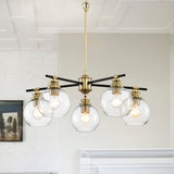 Wyatt 24 Inch Clear Glass Chandelier 5 Light - N/A