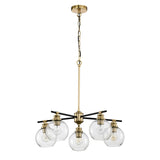 Wyatt 24 Inch Clear Glass Chandelier 5 Light - N/A