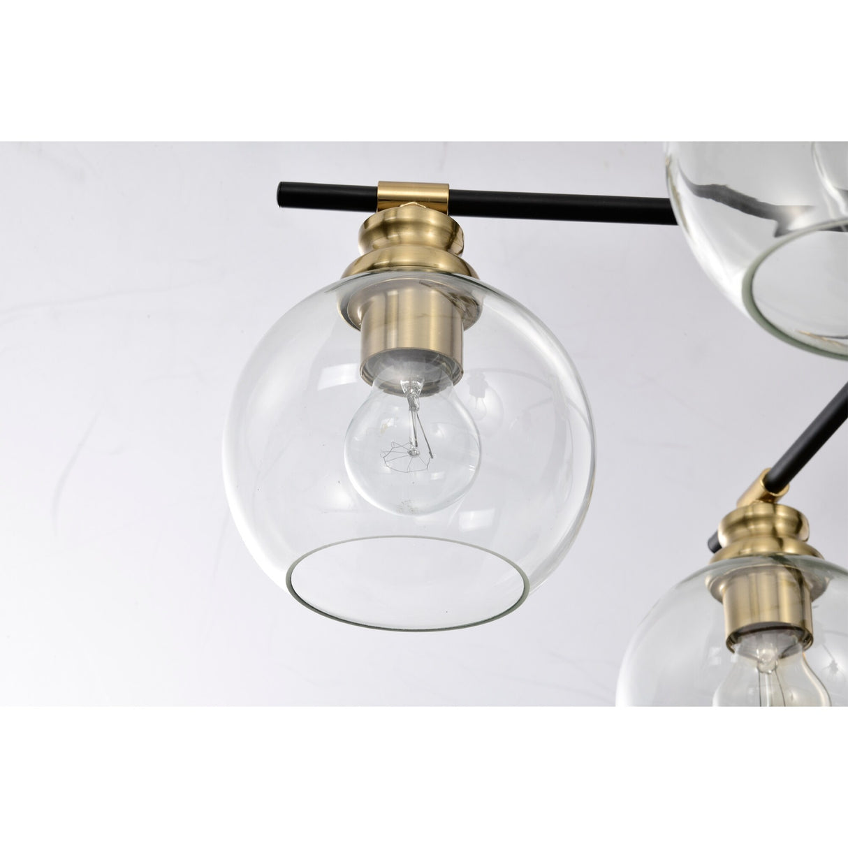 Wyatt 24 Inch Clear Glass Chandelier 5 Light - N/A