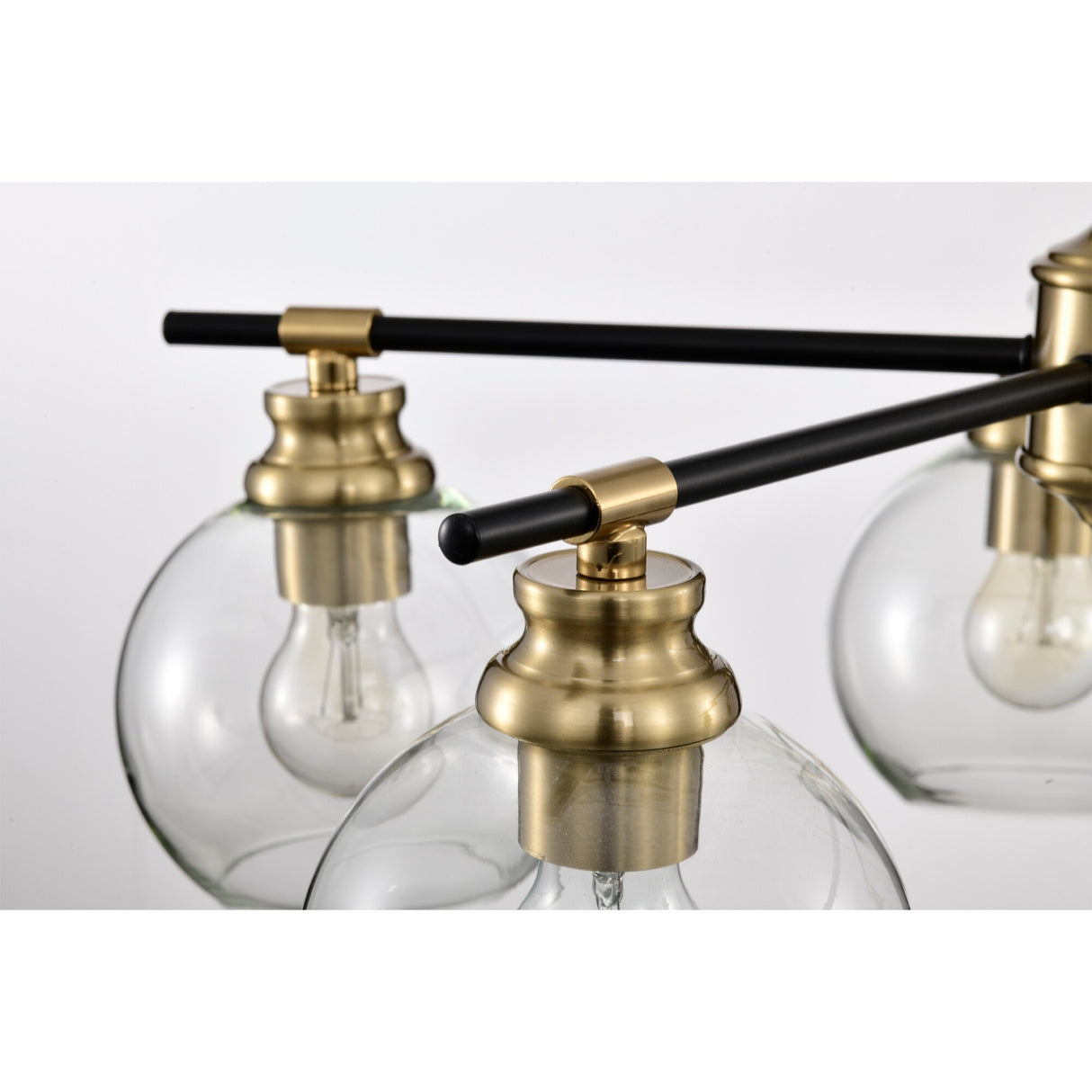 Wyatt 24 Inch Clear Glass Chandelier 5 Light - N/A