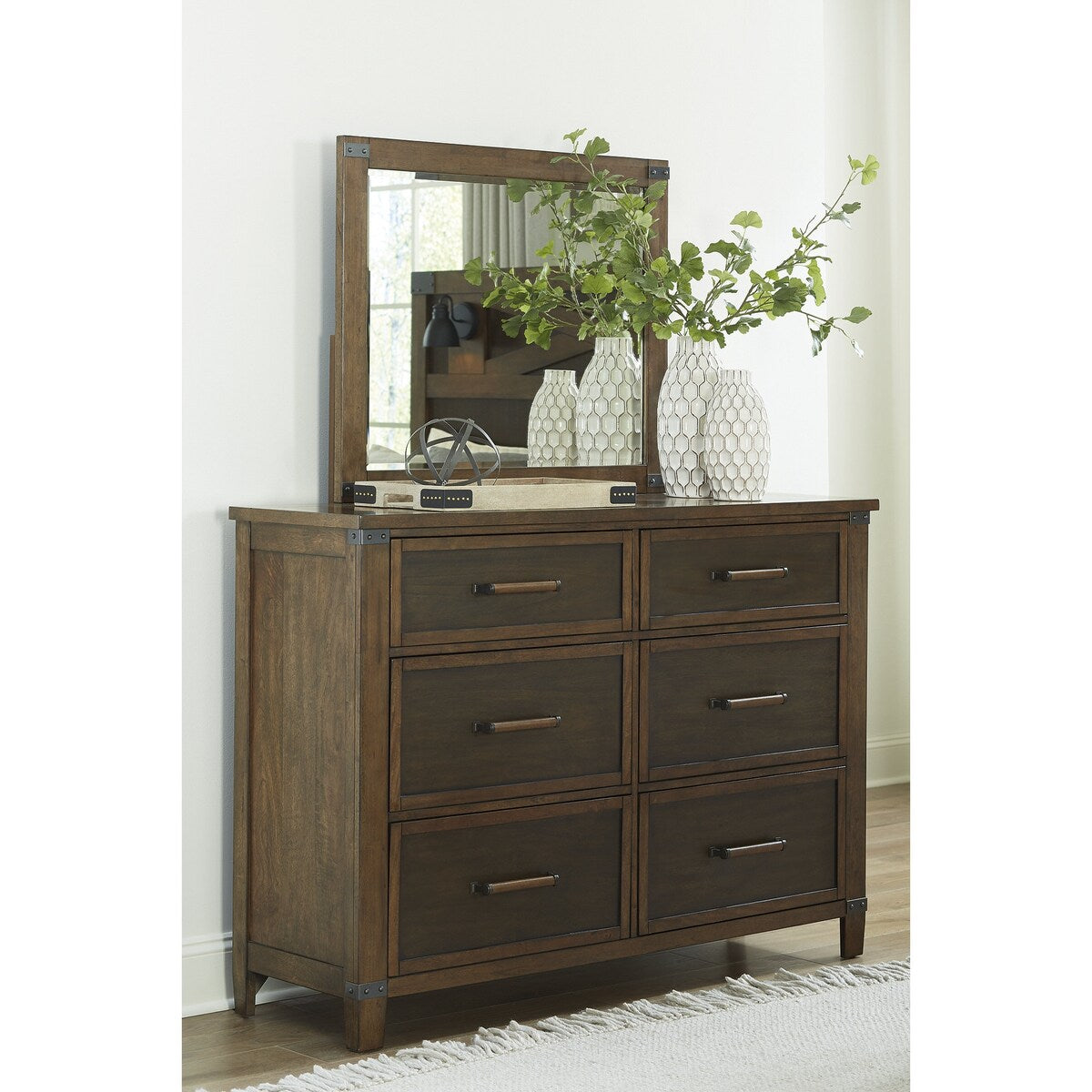 Wyattfield Brown Bedroom Mirror - 38"W x 1"D x 31"H