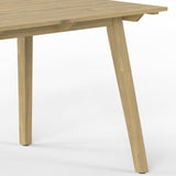 WyndenHall Nina 65 inch Wide Contemporary Outdoor Dining Table in Light Teak - 35.4" D x 65" W x 30.5" H