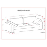 WyndenHall Roscoe 96-inch Sofa in Tightly Woven Performance Fabric