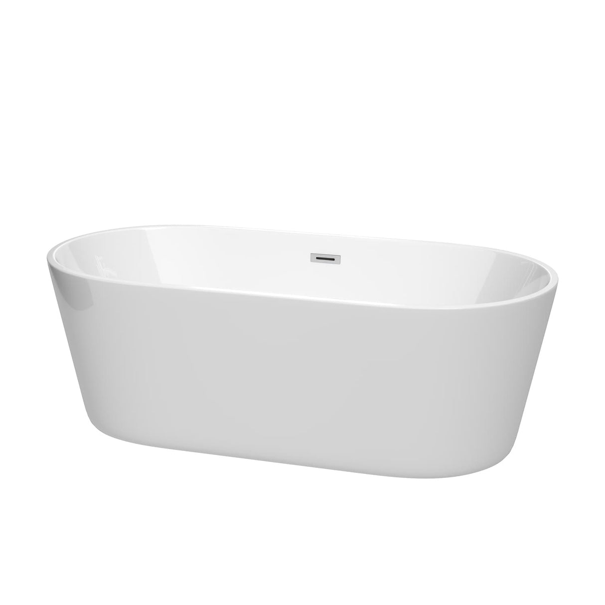 Wyndham Collection Carissa 67-inch White Freestanding Soaking Bathtub
