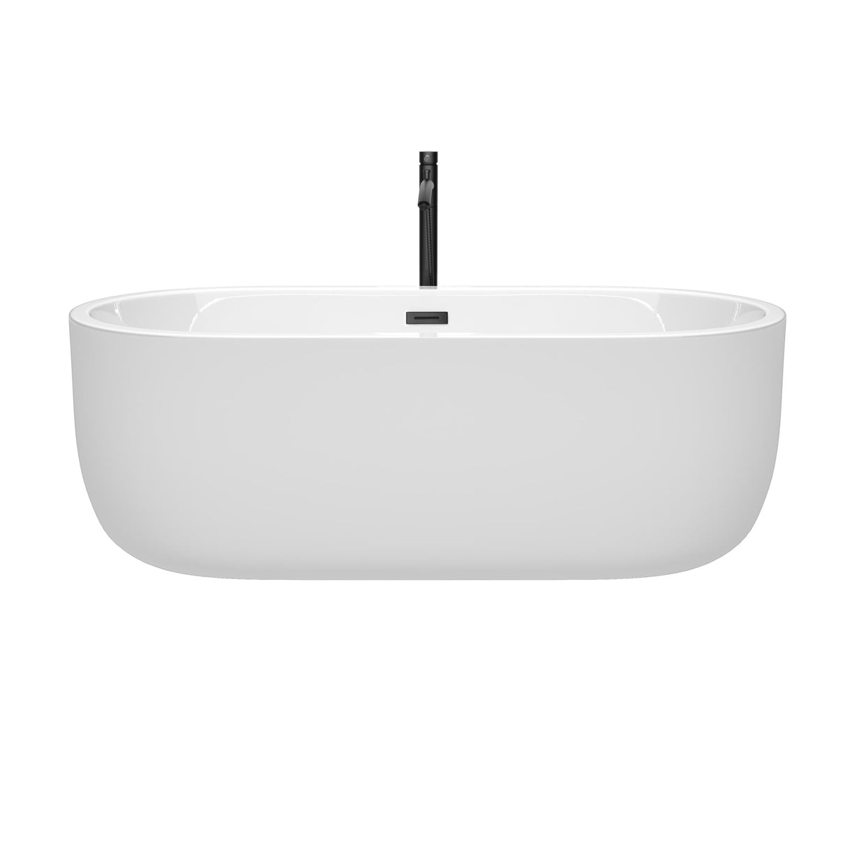 Wyndham Collection Juliette 67-inch White Freestanding Soaking Bathtub