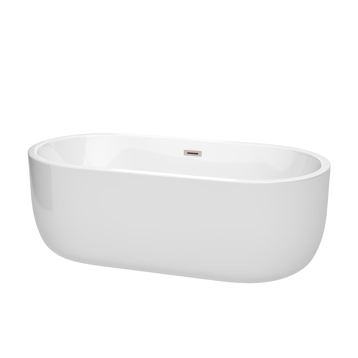 Wyndham Collection Juliette 67-inch White Freestanding Soaking Bathtub