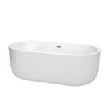 Wyndham Collection Juliette 67-inch White Freestanding Soaking Bathtub