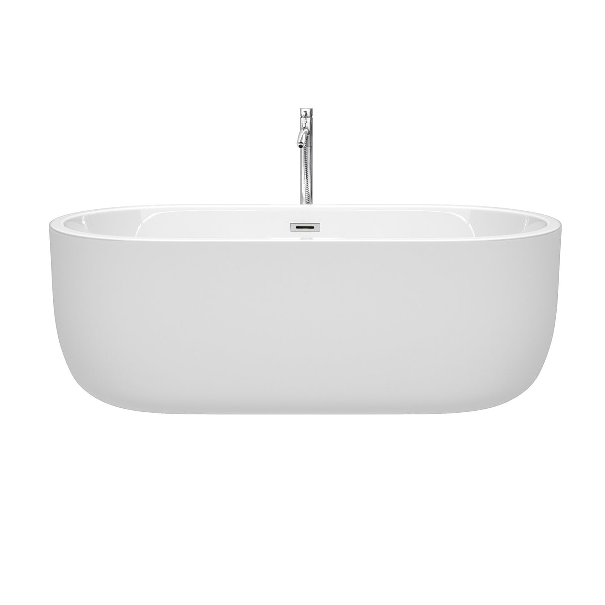 Wyndham Collection Juliette 67-inch White Freestanding Soaking Bathtub