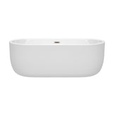 Wyndham Collection Juliette 67-inch White Freestanding Soaking Bathtub