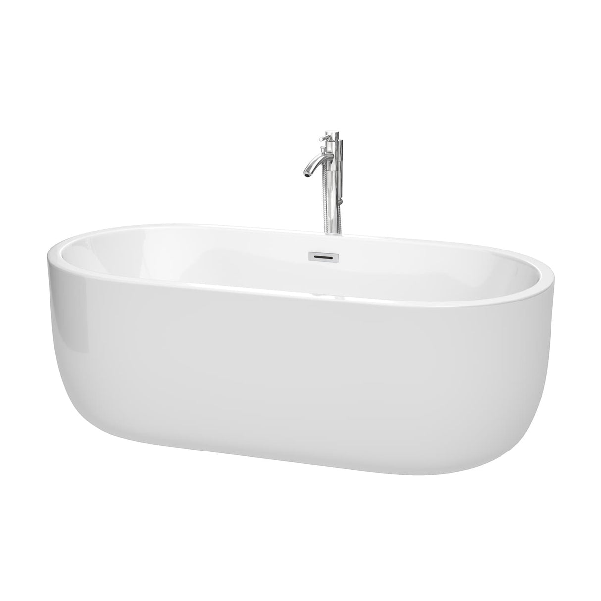 Wyndham Collection Juliette 67-inch White Freestanding Soaking Bathtub