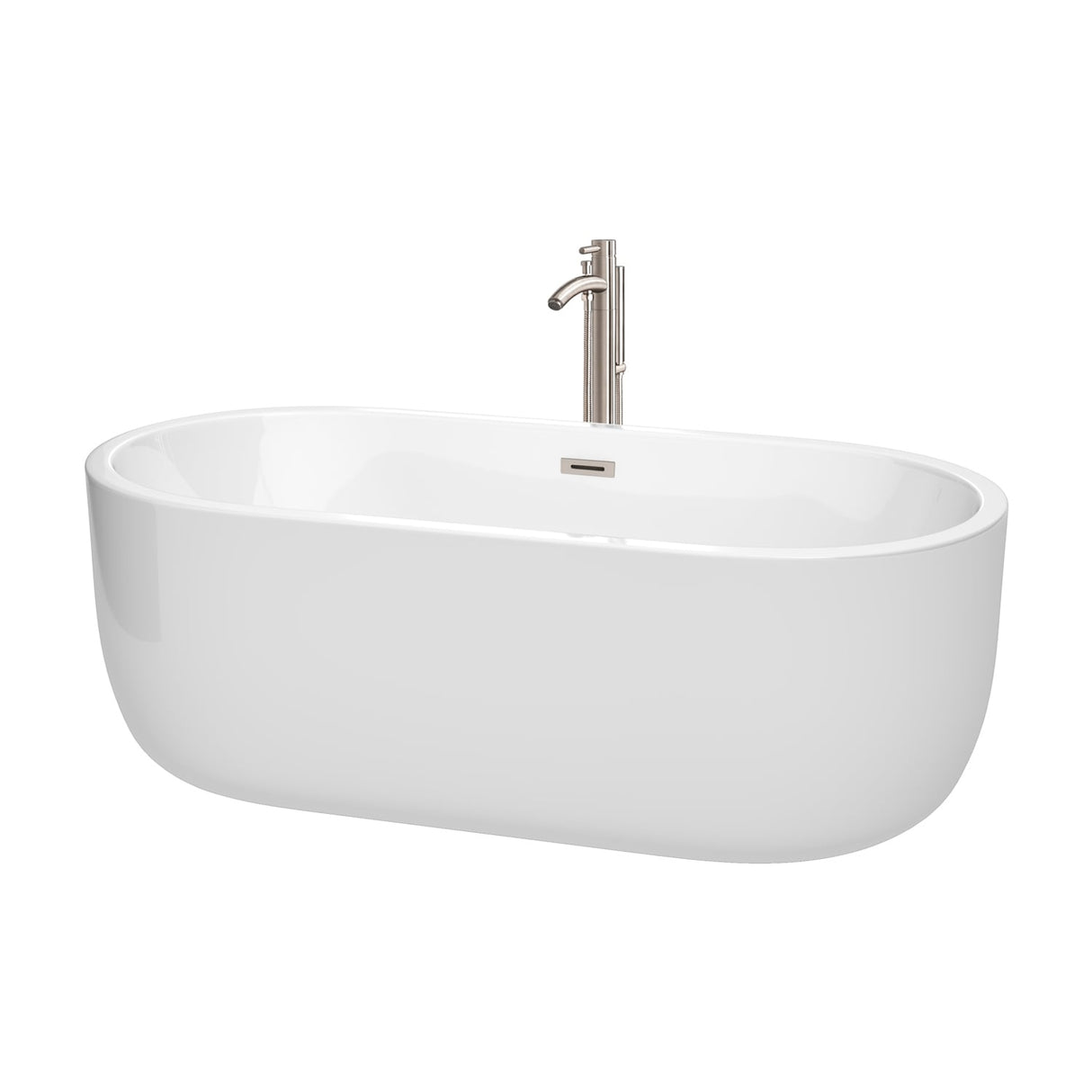 Wyndham Collection Juliette 67-inch White Freestanding Soaking Bathtub