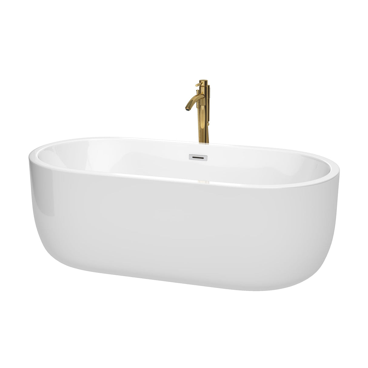 Wyndham Collection Juliette 67-inch White Freestanding Soaking Bathtub