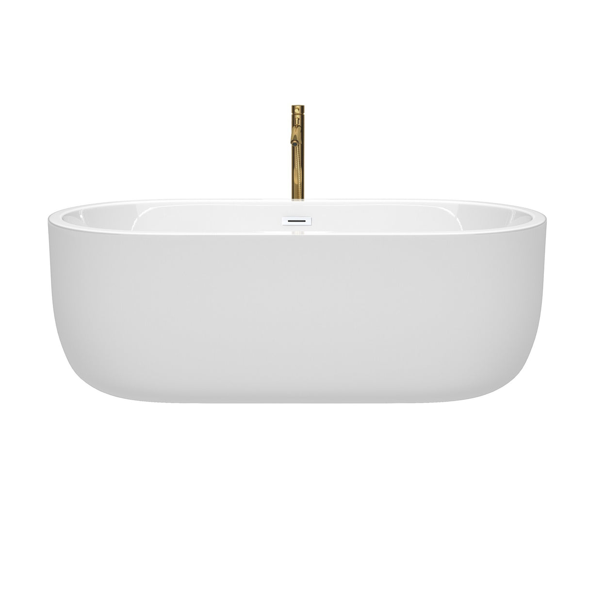 Wyndham Collection Juliette 67-inch White Freestanding Soaking Bathtub