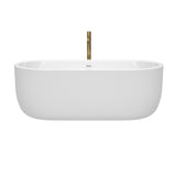 Wyndham Collection Juliette 67-inch White Freestanding Soaking Bathtub