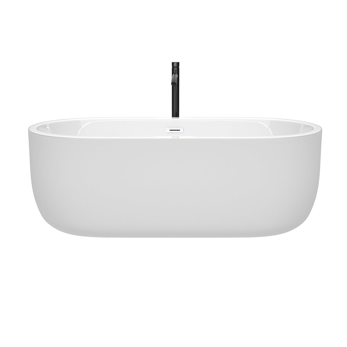 Wyndham Collection Juliette 67-inch White Freestanding Soaking Bathtub