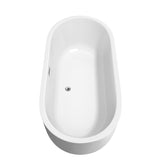 Wyndham Collection Juliette 67-inch White Freestanding Soaking Bathtub