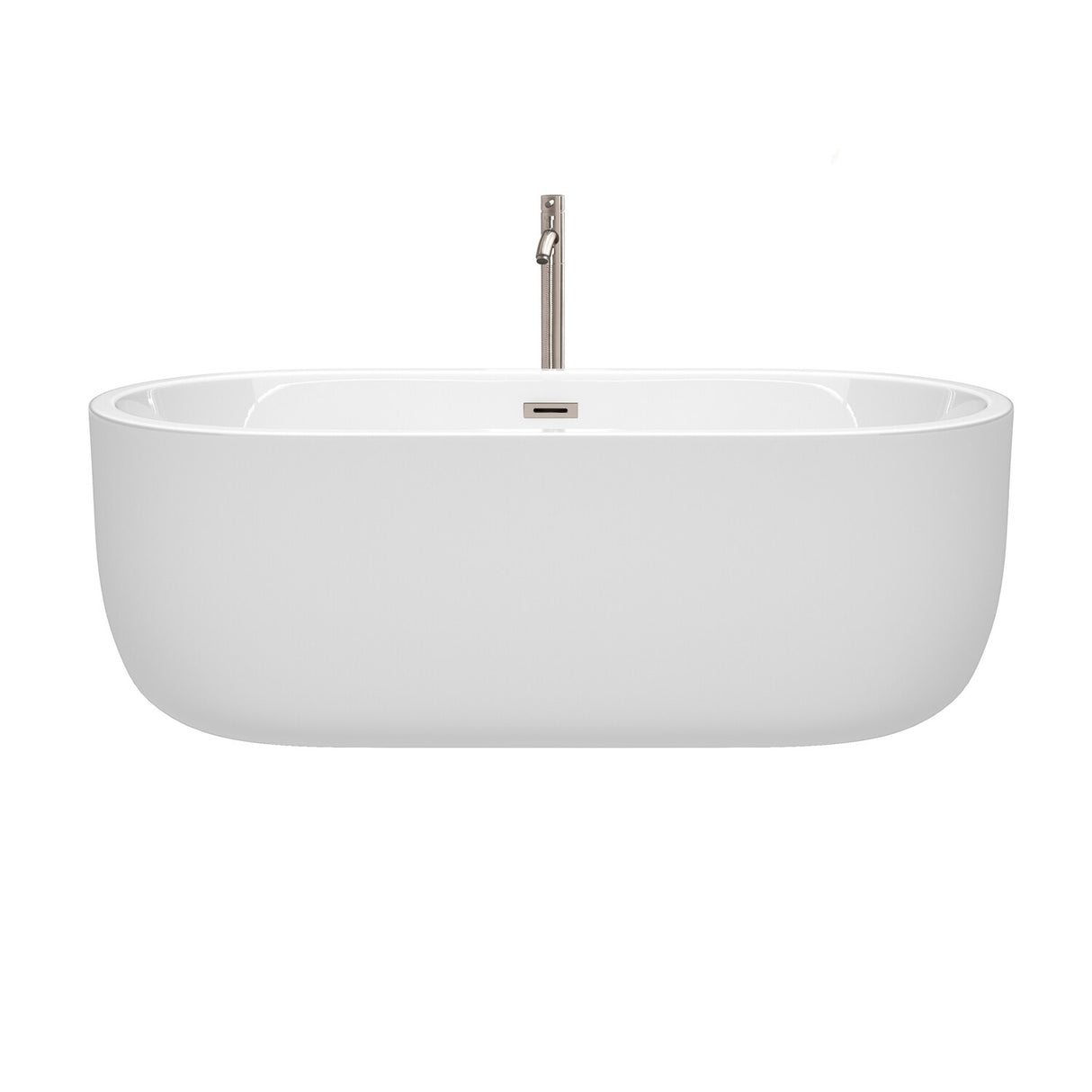 Wyndham Collection Juliette 67-inch White Freestanding Soaking Bathtub