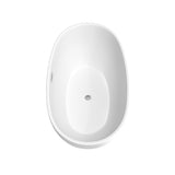 Wyndham Collection Juno 59-Inch Matte White Freestanding Bathtub