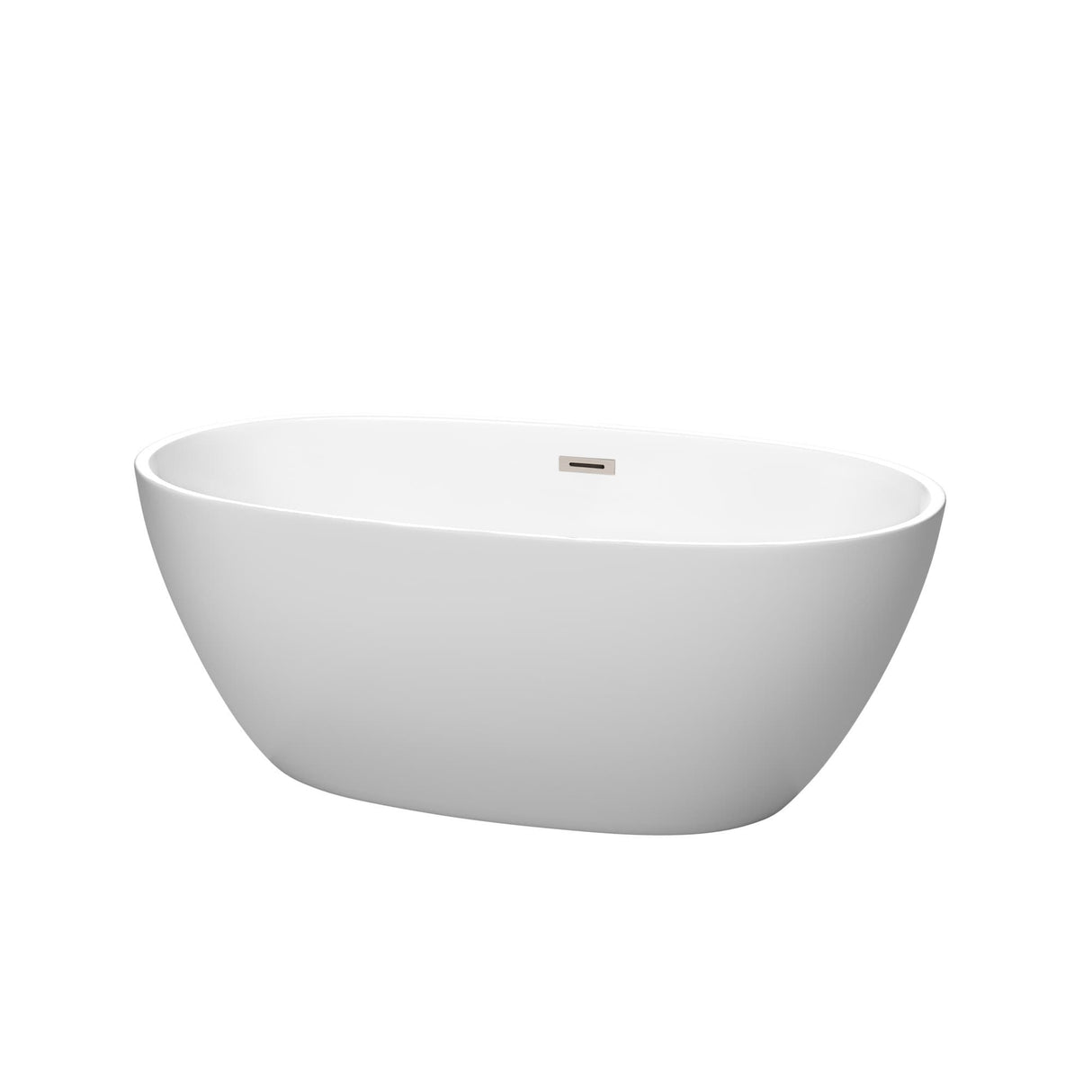 Wyndham Collection Juno 59-Inch Matte White Freestanding Bathtub