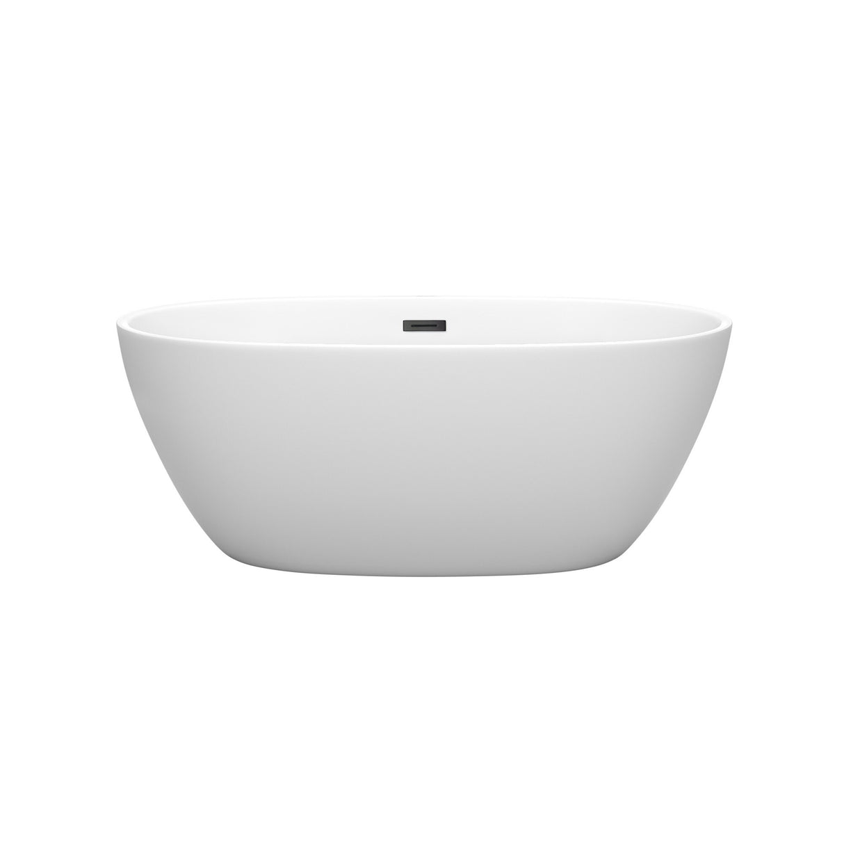 Wyndham Collection Juno 59-Inch Matte White Freestanding Bathtub
