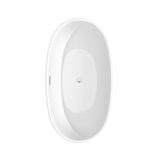 Wyndham Collection Juno 59-Inch Matte White Freestanding Bathtub