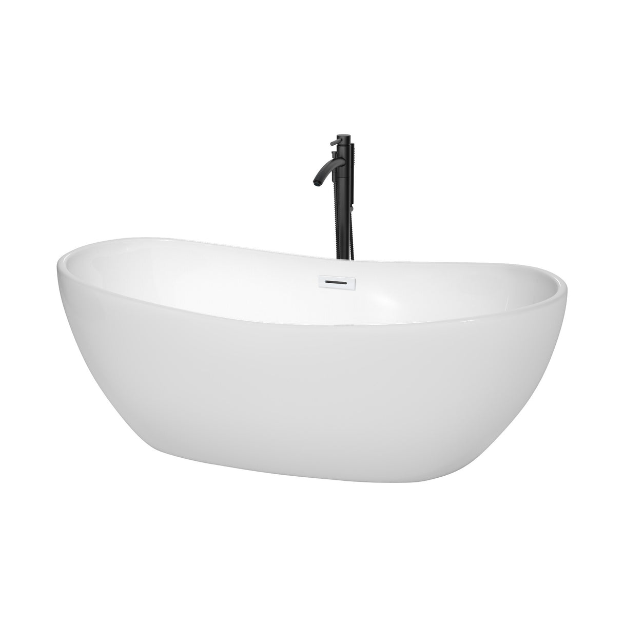 Wyndham Collection Rebecca 65-inch Freestanding Bathtub with Faucet
