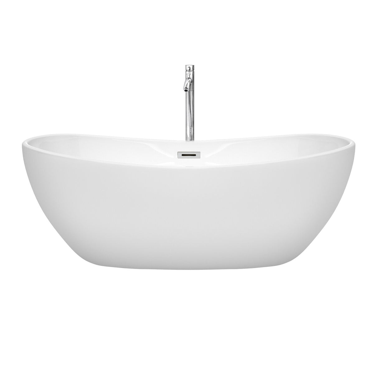Wyndham Collection Rebecca 65-inch Freestanding Bathtub with Faucet