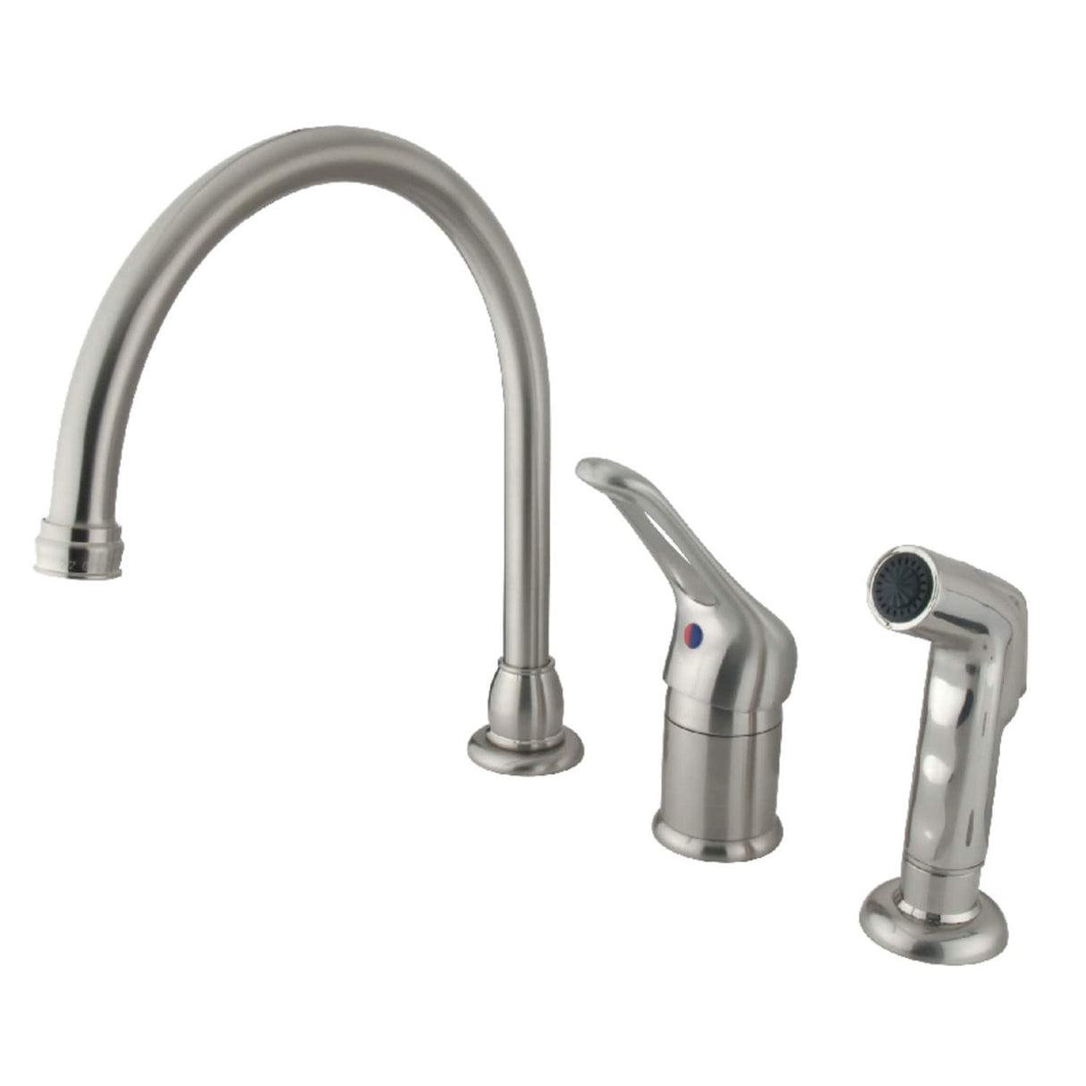 Kingston Brass Wyndham Deck Mount Widespread Kitchen Faucet with Side Sprayer