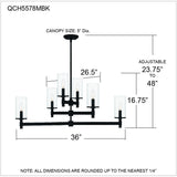 Wynnbrook 6-Light Matte Black Island Light - Matte Black
