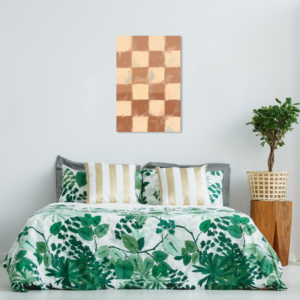 Wynwood Studio Canvas Abstract My Chess Board Brown and Pastel Brown Modern & Contemporary Wall Art Canvas Print