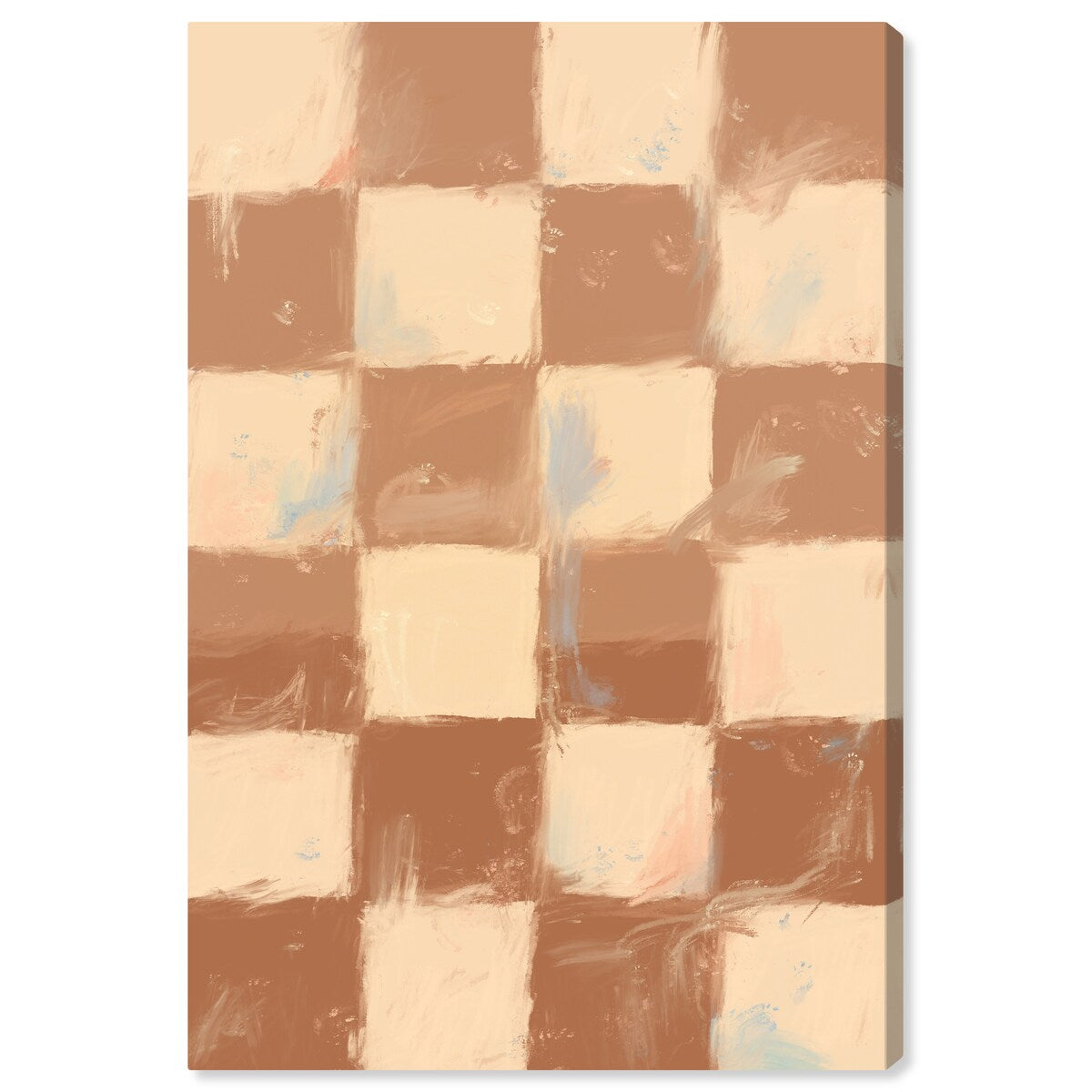 Wynwood Studio Canvas Abstract My Chess Board Brown and Pastel Brown Modern & Contemporary Wall Art Canvas Print